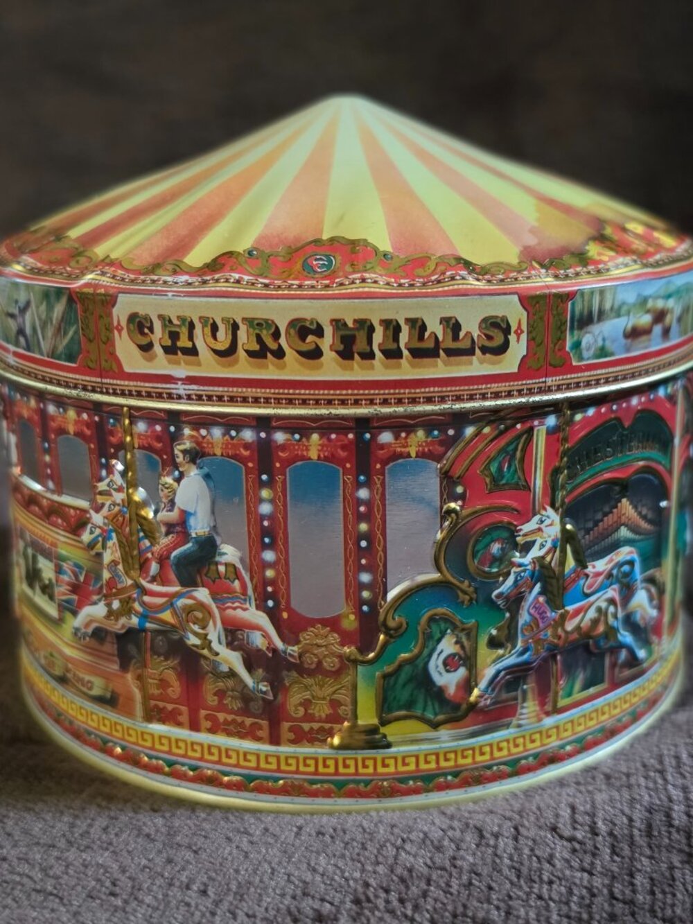 Churchill's Carousel Tin - Vintage